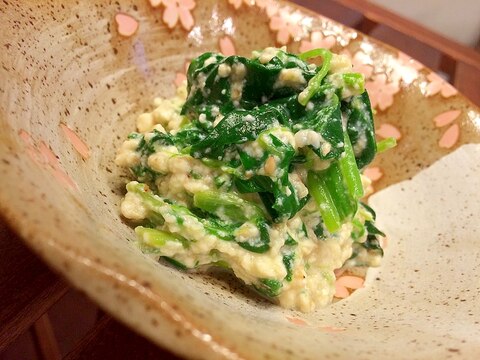 砂糖の代わりに甘酒を！ほうれん草と豆腐の胡麻和え★